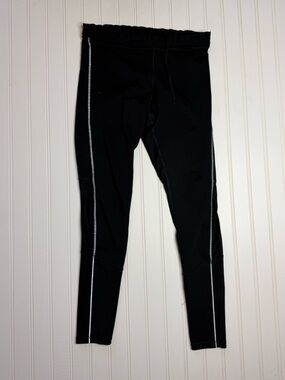 Black Women's Performance Leggings with Reflective Trim